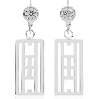 "Calling the lines" Tennis Court Leverback earrings - studio-margaret