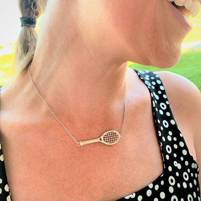 14Kt Yellow Gold Love Racquet Necklace