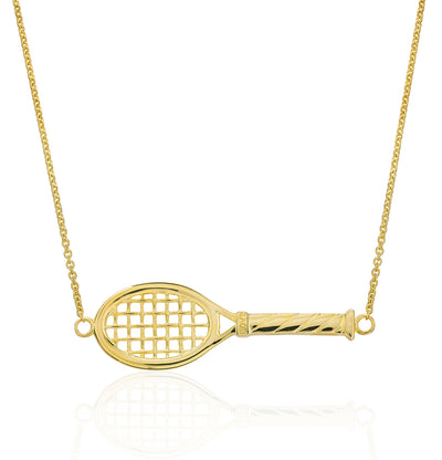 14Kt Yellow Gold Love Racquet Necklace