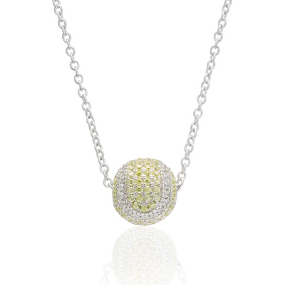 CZ Pave Tennis Ball Necklace