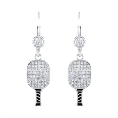 CZ Pickle Paddle Lever Back Earrings