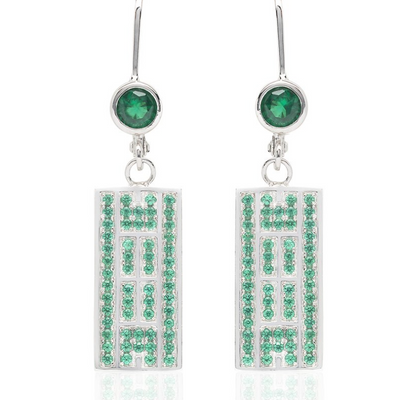 Tennis Court Earrings w/CZ, Leverback (5 Colors) - studio-margaret