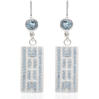Tennis Court Earrings w/CZ, Leverback (5 Colors) - studio-margaret