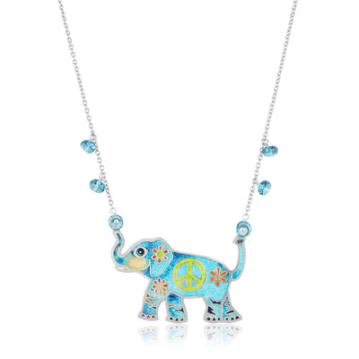 Pink Hippy Yippy Elephant Necklace