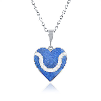 Enameled Heart Necklace or Pendant