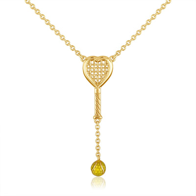 Heart Racquet Y Necklace