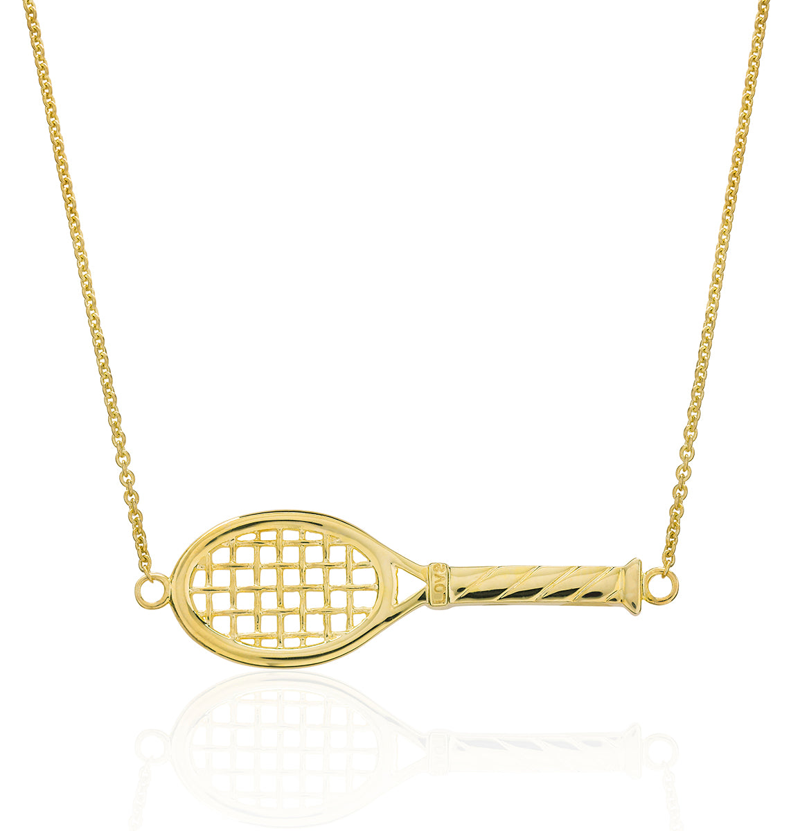 14Kt Yellow Gold Love Racquet Necklace