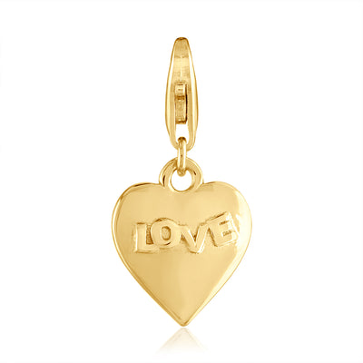 Puffy love heart pendant and charm options