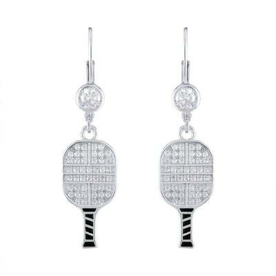 CZ Pickle Paddle Lever Back Earrings